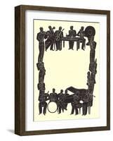 Border of Musicians-null-Framed Art Print