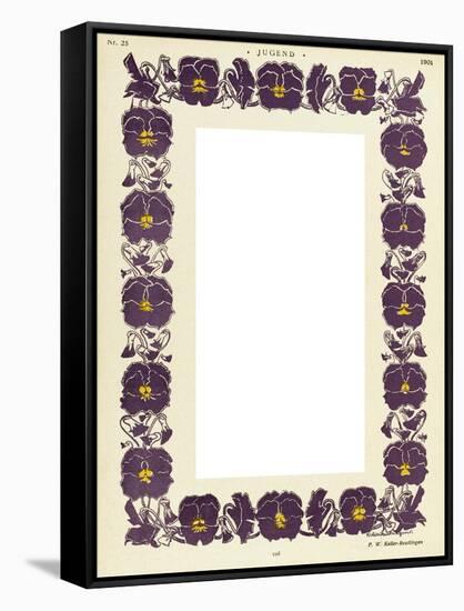 Border of Pansies-PW Keller Reutlingen-Framed Stretched Canvas