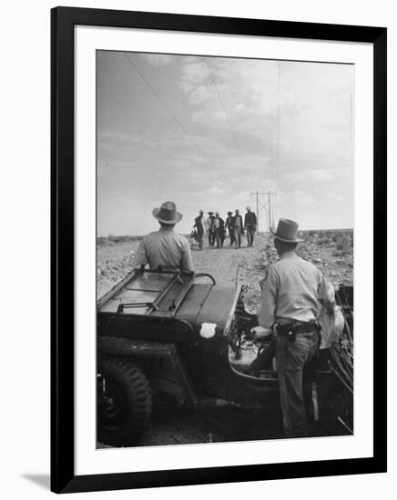 Border Patrol Waiting for Illegal Immigrants to Reach their Position-Loomis Dean-Framed Photographic Print