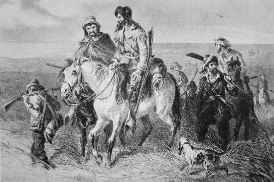 'Border Ruffians from Missouri Invading Kansas, 1856 (Etching)' Giclee ...