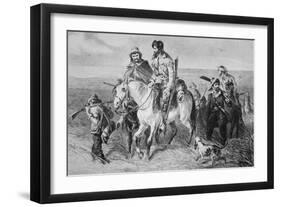 Border Ruffians from Missouri Invading Kansas, 1856 (Etching)-American-Framed Giclee Print