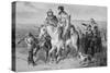 Border Ruffians from Missouri Invading Kansas, 1856 (Etching)-American-Stretched Canvas