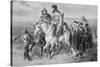 Border Ruffians from Missouri Invading Kansas, 1856 (Etching)-American-Stretched Canvas