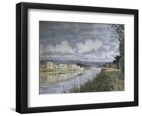 Bordering Arno, 1890-Telemaco Signorini-Framed Giclee Print