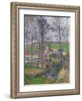 Bords De La Viosne a Osny, Temps Gris, Hiver - Peinture De Camille Pissarro(1830-1903) the Banks Of-Camille Pissarro-Framed Giclee Print