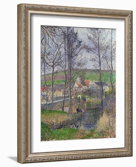 Bords De La Viosne a Osny, Temps Gris, Hiver - Peinture De Camille Pissarro(1830-1903) the Banks Of-Camille Pissarro-Framed Giclee Print