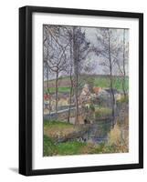 Bords De La Viosne a Osny, Temps Gris, Hiver - Peinture De Camille Pissarro(1830-1903) the Banks Of-Camille Pissarro-Framed Giclee Print