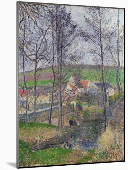 Bords De La Viosne a Osny, Temps Gris, Hiver - Peinture De Camille Pissarro(1830-1903) the Banks Of-Camille Pissarro-Mounted Giclee Print