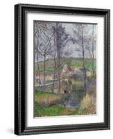 Bords De La Viosne a Osny, Temps Gris, Hiver - Peinture De Camille Pissarro(1830-1903) the Banks Of-Camille Pissarro-Framed Giclee Print