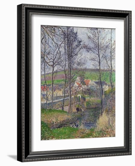 Bords De La Viosne a Osny, Temps Gris, Hiver - Peinture De Camille Pissarro(1830-1903) the Banks Of-Camille Pissarro-Framed Giclee Print