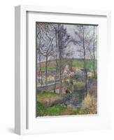 Bords De La Viosne a Osny, Temps Gris, Hiver - Peinture De Camille Pissarro(1830-1903) the Banks Of-Camille Pissarro-Framed Giclee Print