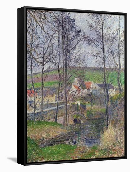 Bords De La Viosne a Osny, Temps Gris, Hiver - Peinture De Camille Pissarro(1830-1903) the Banks Of-Camille Pissarro-Framed Stretched Canvas