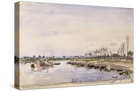Bords de rivière-Johan Barthold Jongkind-Stretched Canvas