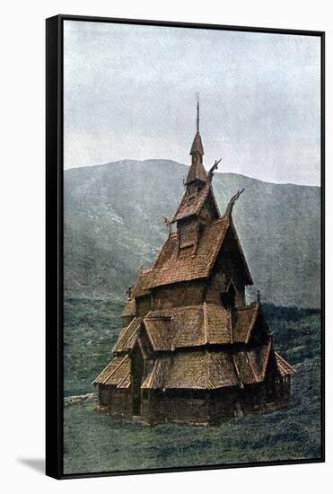 Borgund Stave Church, Sogn Og Fjordane, Norway, C1890-L Boulanger-Framed Stretched Canvas