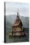 Borgund Stave Church, Sogn Og Fjordane, Norway, C1890-L Boulanger-Stretched Canvas