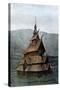 Borgund Stave Church, Sogn Og Fjordane, Norway, C1890-L Boulanger-Stretched Canvas