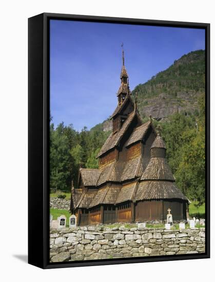 Borgund Stave Church, Western Fjords, Norway-Gavin Hellier-Framed Stretched Canvas