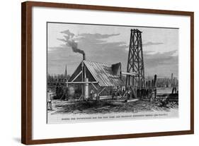 Boring for Foundations for the New York and Brooklyn Suspension Bridge. See Page 551.-null-Framed Giclee Print