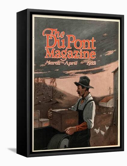 Boring Machines and Explosives Twin Helpers, Front Cover of the 'DuPont Magazine', March-April 1922-American School-Framed Stretched Canvas