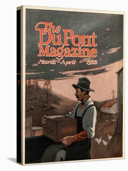 Boring Machines and Explosives Twin Helpers, Front Cover of the 'DuPont Magazine', March-April 1922-American School-Stretched Canvas