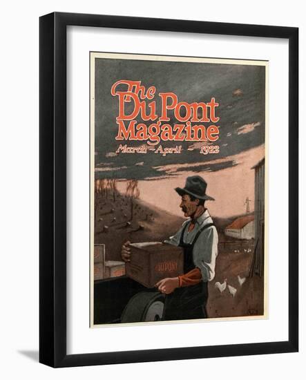 Boring Machines and Explosives Twin Helpers, Front Cover of the 'DuPont Magazine', March-April 1922-American School-Framed Giclee Print