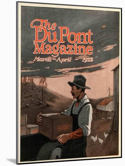 Boring Machines and Explosives Twin Helpers, Front Cover of the 'DuPont Magazine', March-April 1922-American School-Mounted Giclee Print