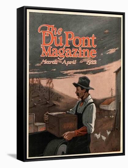 Boring Machines and Explosives Twin Helpers, Front Cover of the 'DuPont Magazine', March-April 1922-American School-Framed Stretched Canvas