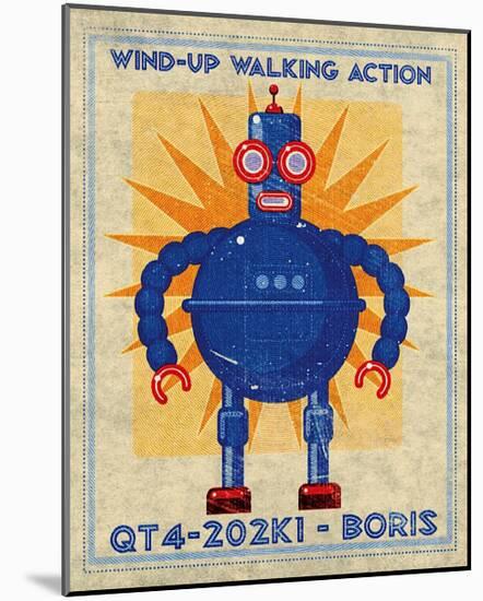 Boris Box Art Robot-John Golden-Mounted Art Print