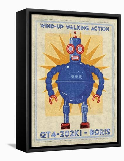 Boris Box Art Robot-John W Golden-Framed Stretched Canvas
