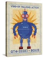 Boris Box Art Robot-John W Golden-Stretched Canvas