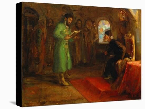 Boris Godunov with Ivan the Terrible-Ilya Efimovich Repin-Stretched Canvas