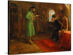 Boris Godunov with Ivan the Terrible-Ilya Efimovich Repin-Stretched Canvas