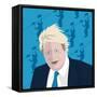 Boris Johnson and the zip wire-Claire Huntley-Framed Stretched Canvas
