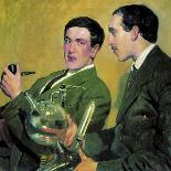 The Physicists Pyotr Kapitsa (1894-198) and Nikolay Semyonov (1896-198), 1921-Boris Michaylovich Kustodiev-Giclee Print