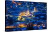 Bormio, Sondrio district, Lombardy, Italy. City lights in winter.-ClickAlps-Stretched Canvas