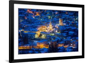 Bormio, Sondrio district, Lombardy, Italy. City lights in winter.-ClickAlps-Framed Photographic Print