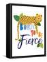 Born Fierce Cheetah 1-Jennifer McCully-Framed Stretched Canvas