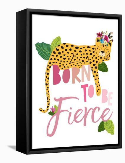 Born Fierce Cheetah 2-Jennifer McCully-Framed Stretched Canvas