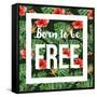 Born to Be Free - Watercolor Tropical Background-mart_m-Framed Stretched Canvas