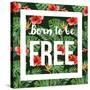 Born to Be Free - Watercolor Tropical Background-mart_m-Stretched Canvas