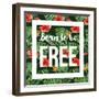 Born to Be Free - Watercolor Tropical Background-mart_m-Framed Art Print