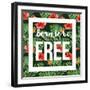 Born to Be Free - Watercolor Tropical Background-mart_m-Framed Art Print