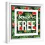 Born to Be Free - Watercolor Tropical Background-mart_m-Framed Art Print