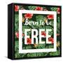 Born to Be Free - Watercolor Tropical Background-mart_m-Framed Stretched Canvas