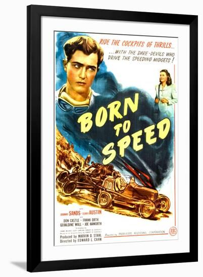Born to Speed, Johnny Sands, Vivian Austin on poster art, 1947-null-Framed Art Print