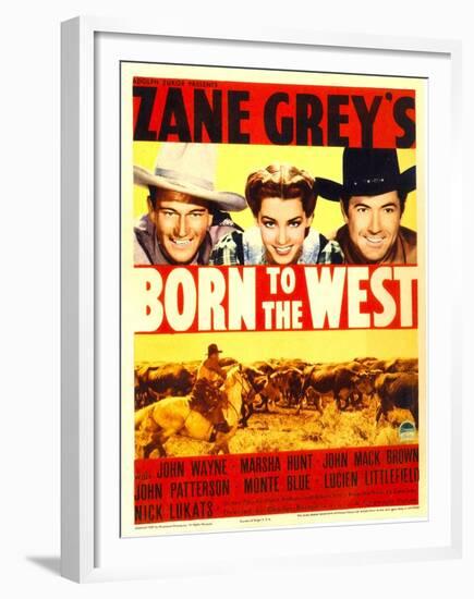 Born to the West, John Wayne, Marsha Hunt, Johnny Mack Brown, 1937-null-Framed Photo