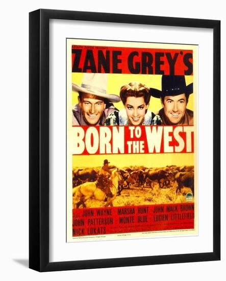 Born to the West, John Wayne, Marsha Hunt, Johnny Mack Brown, 1937-null-Framed Photo