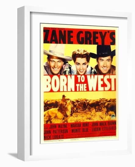 Born to the West, John Wayne, Marsha Hunt, Johnny Mack Brown, 1937-null-Framed Photo