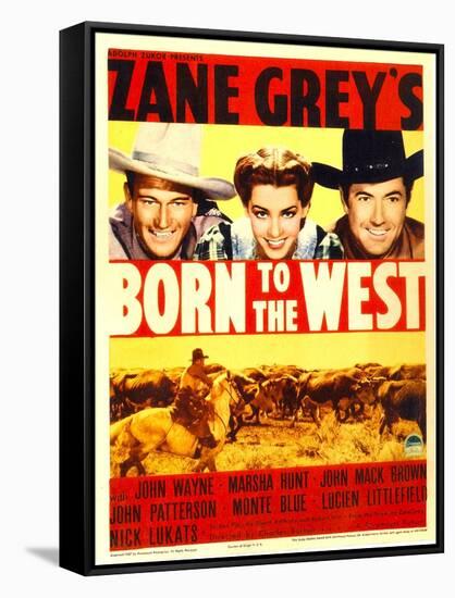 Born to the West, John Wayne, Marsha Hunt, Johnny Mack Brown, 1937-null-Framed Stretched Canvas