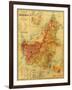 Borneo - Panoramic Map-Lantern Press-Framed Art Print